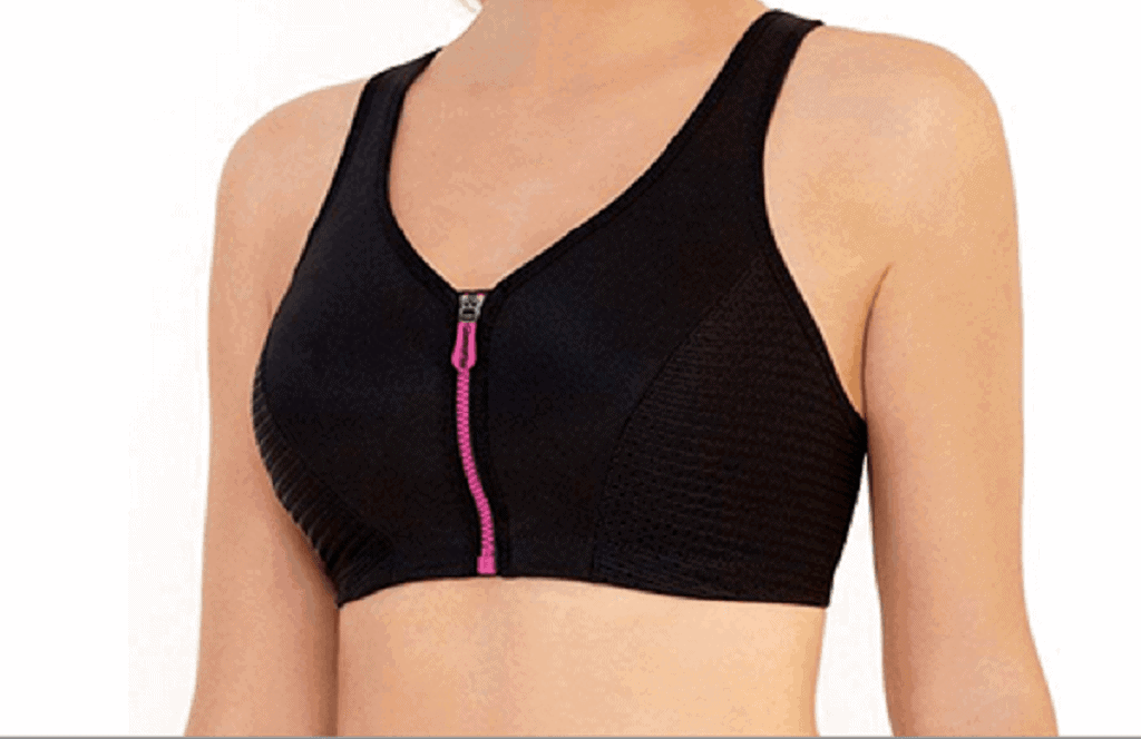 Close up catalog photo of Glamorise Full Figure High Impact Zipper Front Sports bra