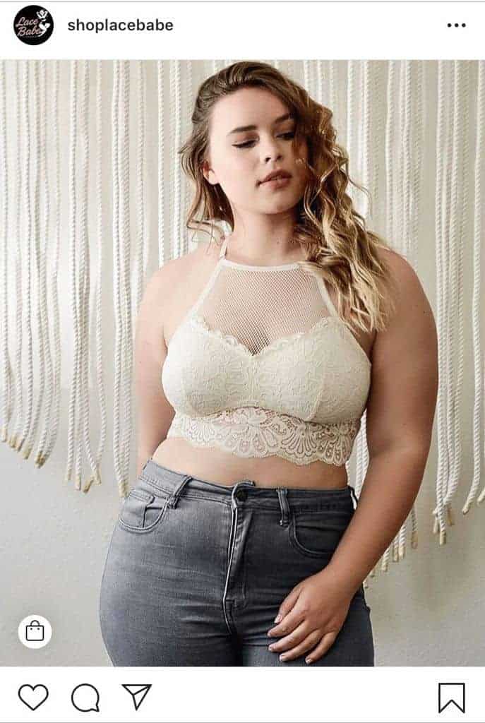 White longline bralette with high waist jeans