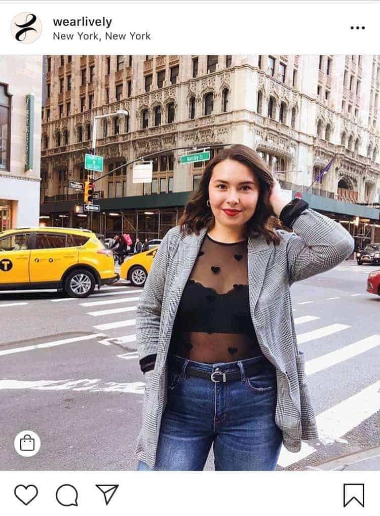 Black sheer top and bralette with blazer