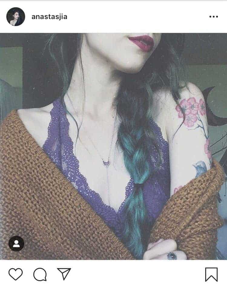 Navy bralette with brown knit