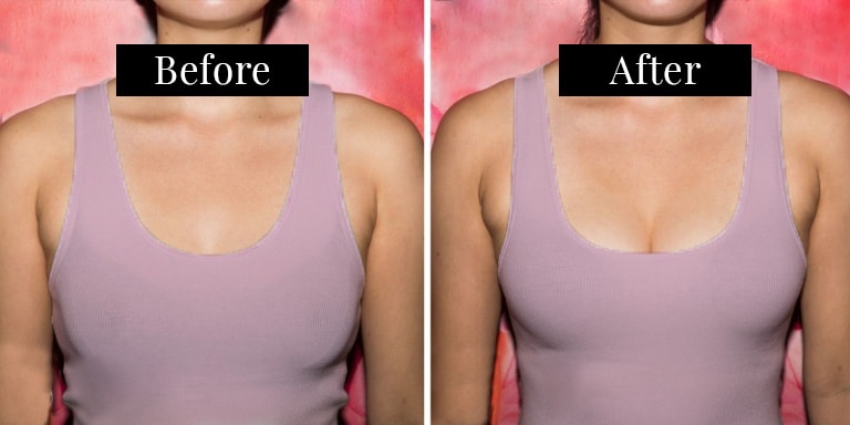 Victoria's Secret Bombshell Bra before and after on a 32C cup