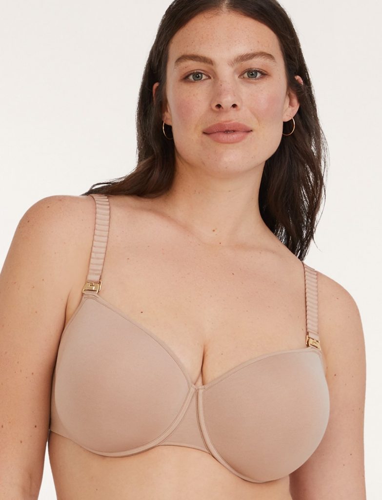 Woman wearing a Third Love nursing bra