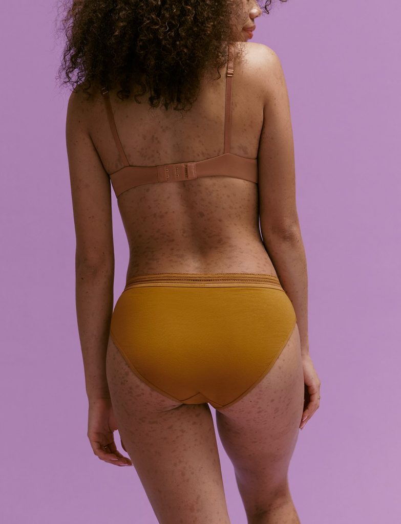 Woman wearing nude colored underwear