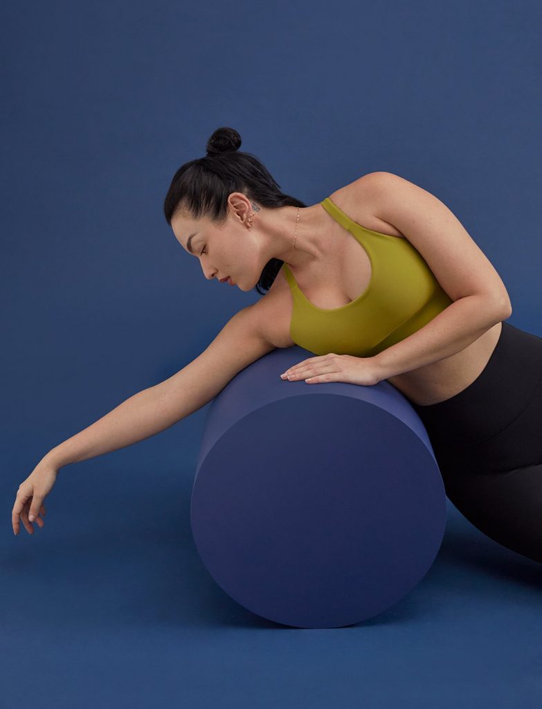 Woman wearing a racerback sports bra