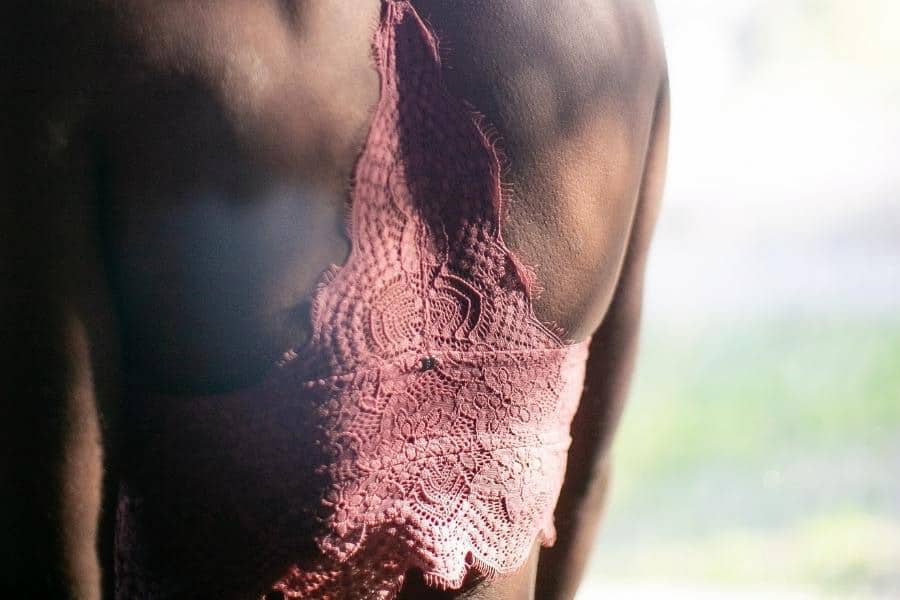 An image of the back part of a bralette