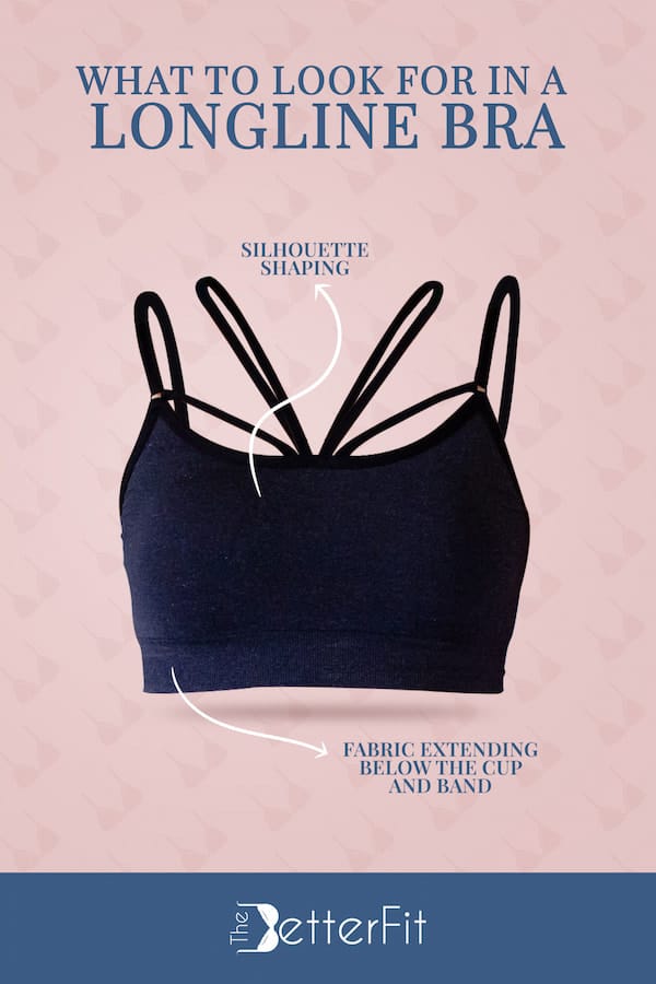 Longline bras are designed with a shaping silhouette and the fabric extends below the cup and band