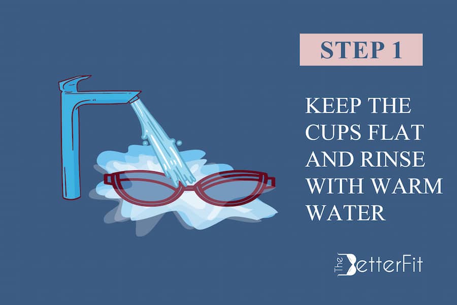 First step is to keep the cups flat and rinse it with warm water