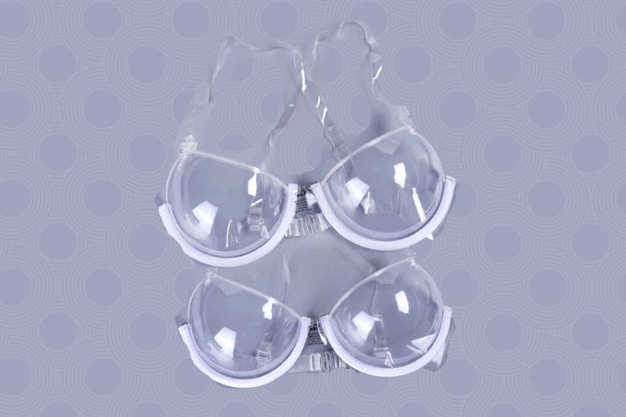 An image of two clear bras