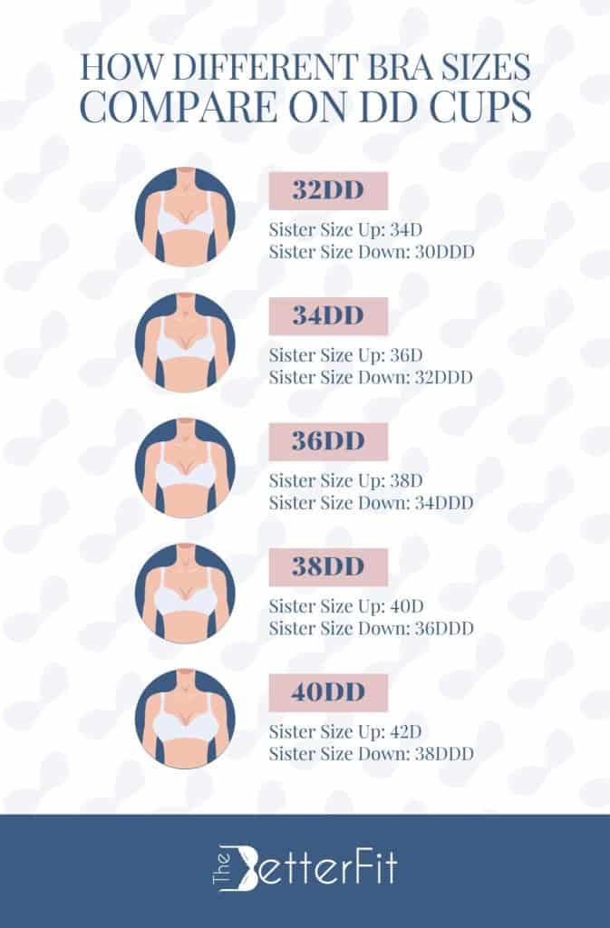 Know how different bra sizes compare on DD cups