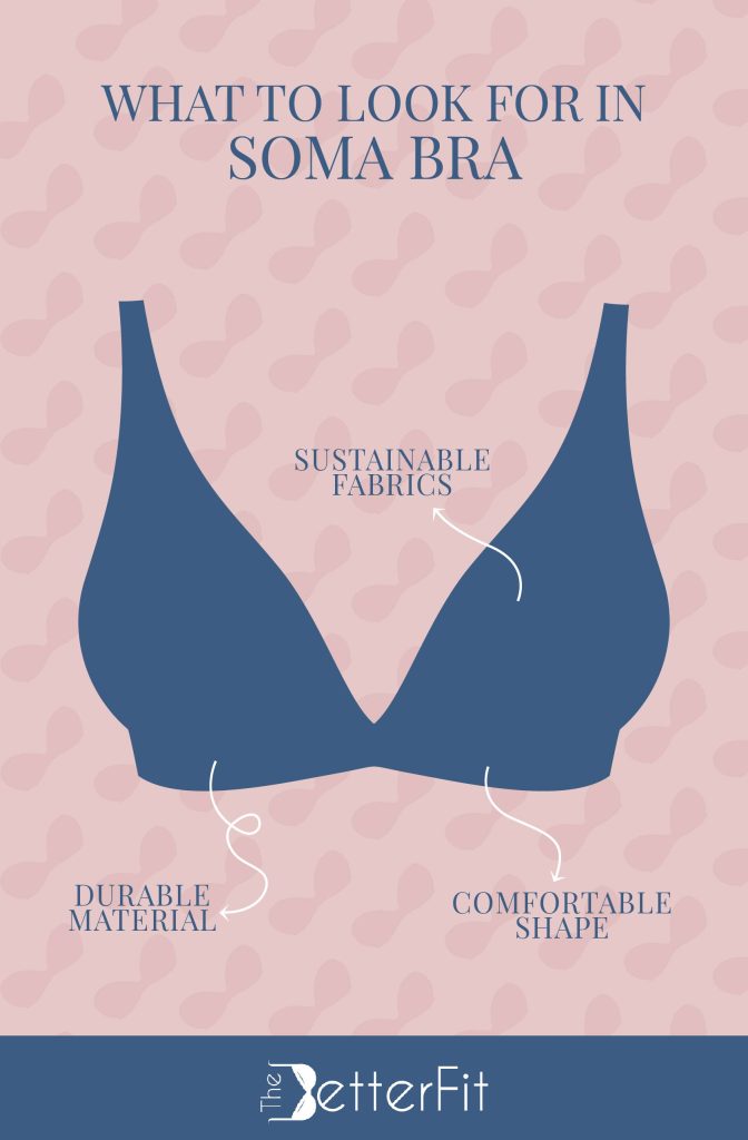 It is made from sustainable fabrics, has durable material, and has a comfortable shape are the things you look for in a bra from Soma