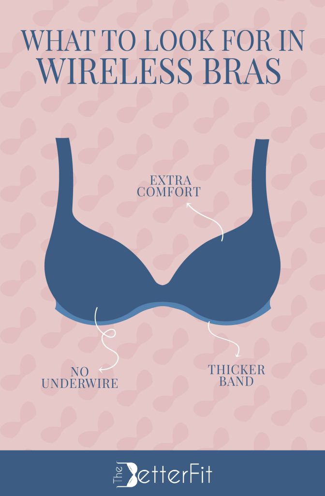 It offers extra comfort, it doesn't have wire, and has thicker bands are some of the things you look for in wireless bras