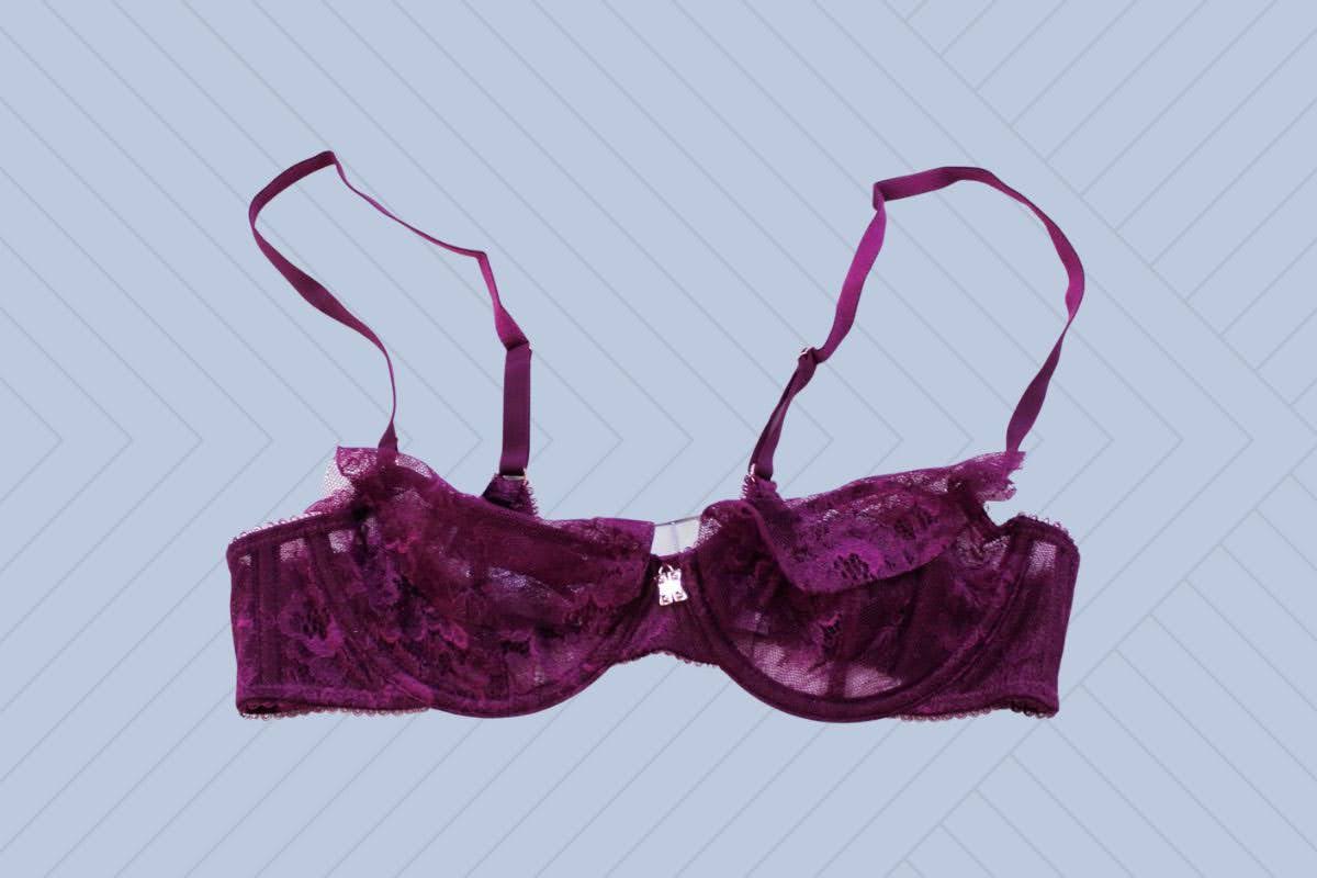 Savage X Fenty purple underwire bralette with thin straps and lace design