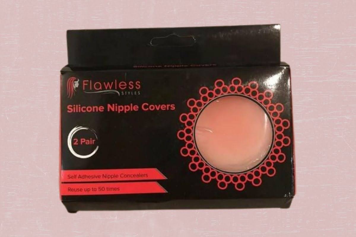 A silicone nipple covers on a small black box container