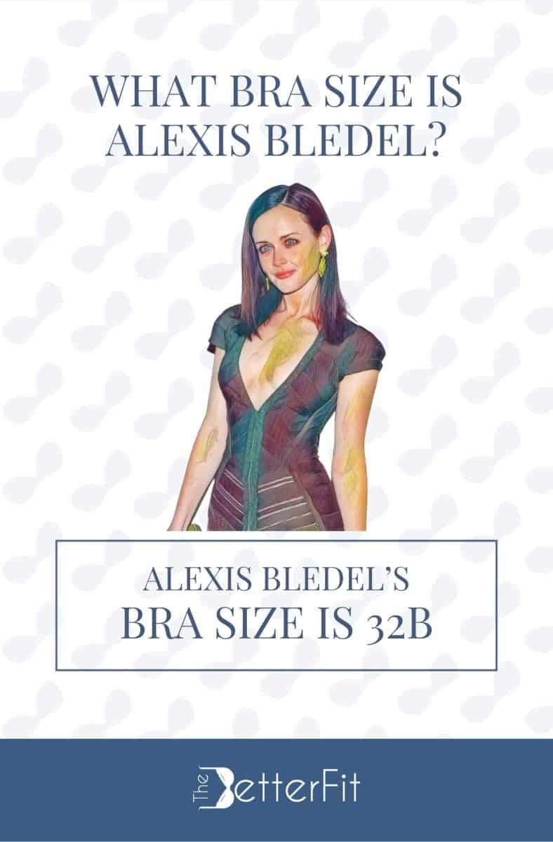 Graphic image of Alexis Bledel wearing a plunging v-neck dress at an event