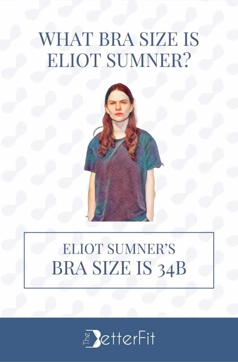 Graphic image of Eliot Sumner with 34b bra size wearing a gray t-shirt