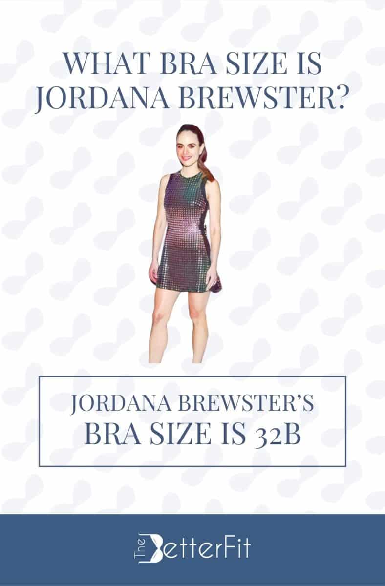 Graphic image of Jordana Brewster with 32B bra size wearing a sleeveless mini dress