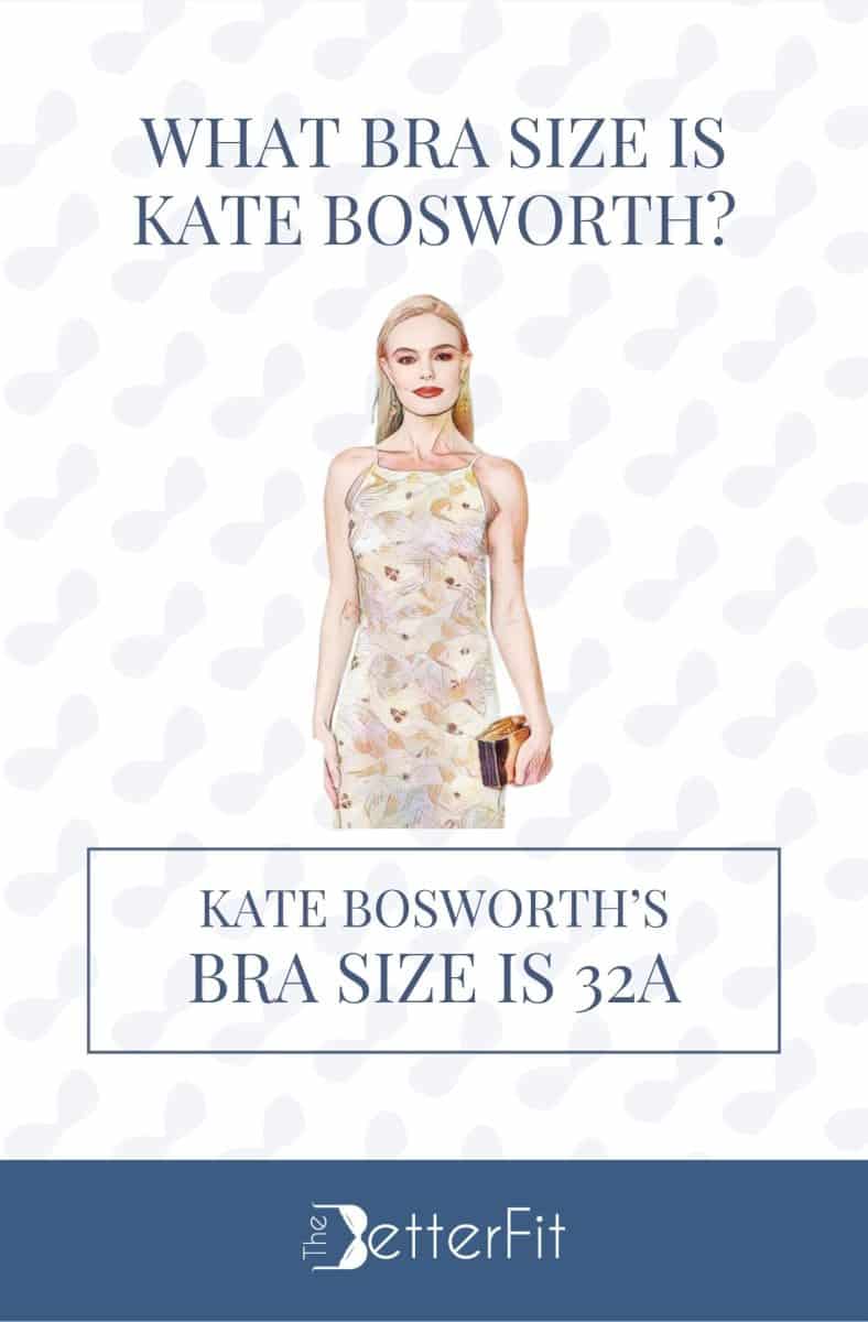 Graphic image of Kate Bosworth with 32A bra size wearing a spaghetti strap floral dress