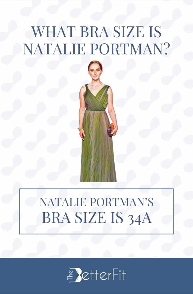 Graphic image of Natalie Portman with 34A bra size wearing a dress