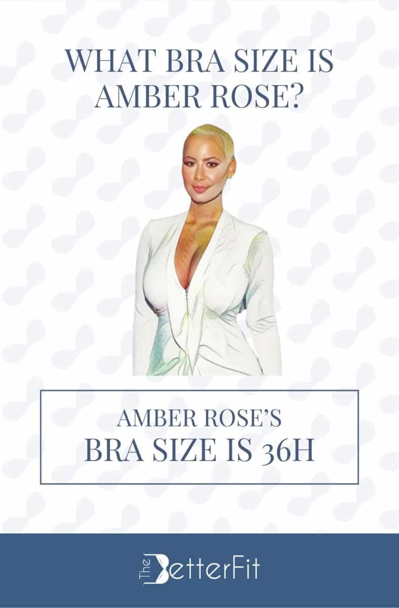 Graphic image of Amber Rose with 36H bra size wearing a white long-sleeve bodycon dress