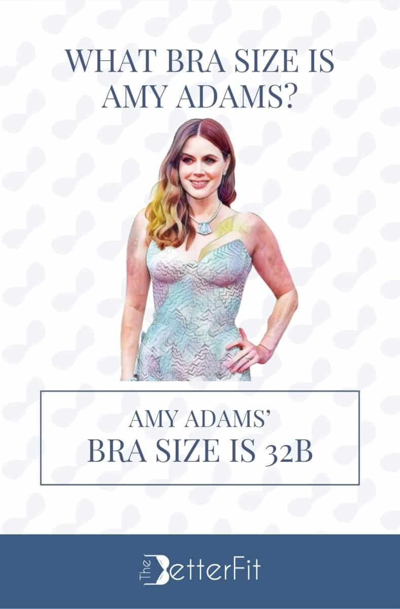 Graphic image of Amy Adams with 32B bra size wearing a white strapless gown