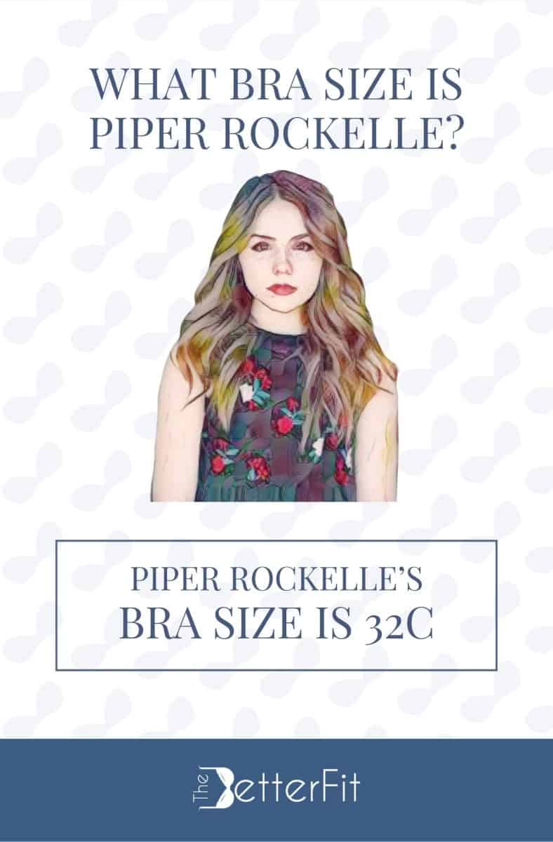 Graphic image of Piper Rockelle with 32C bra size wearing a black dress with floral design