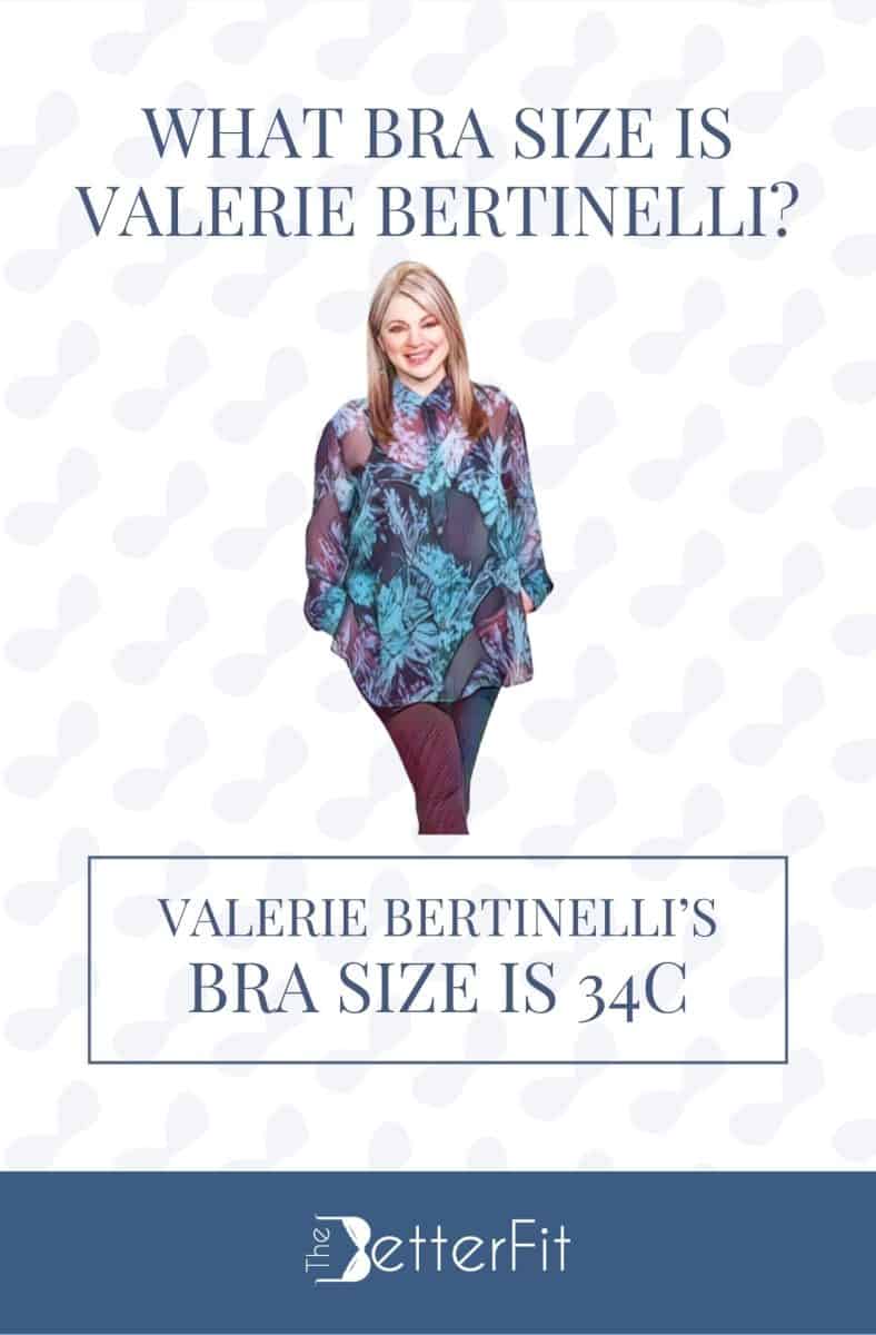 Graphic image of Valerie Bartenelli with 34C bra size wearing a long sleeves blouse and pants