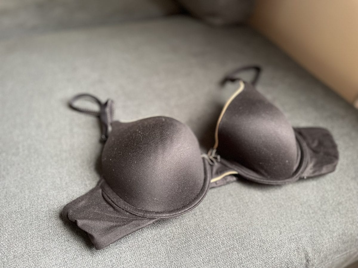 An image of a gray Maidenform comfort devotion t-shirt bra
