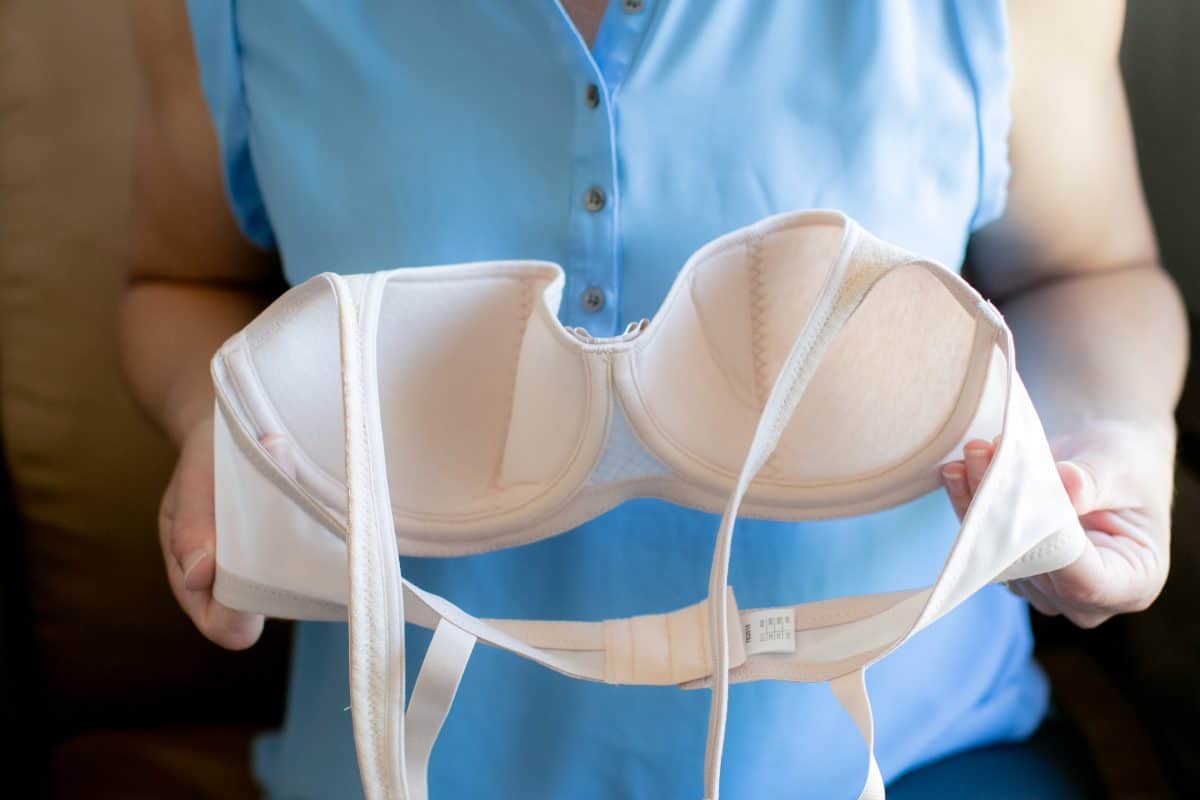 A cream balconette bra
